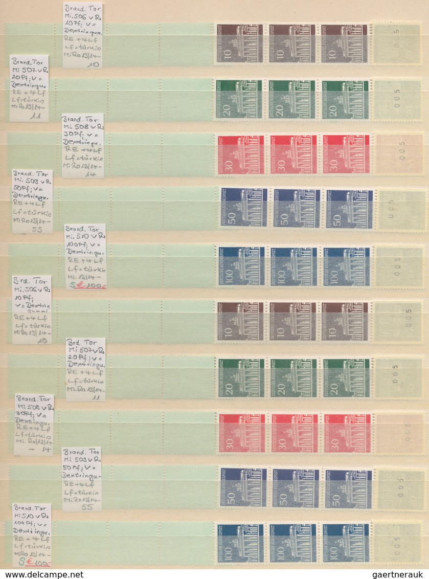 Bundesrepublik - Rollenmarken: 1956/2000 (ca.), Umfassender Postfrischer Spezial-Sammlungsbestand Im - Roulettes