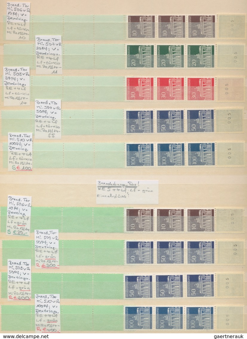 Bundesrepublik - Rollenmarken: 1956/2000 (ca.), Umfassender Postfrischer Spezial-Sammlungsbestand Im - Roulettes