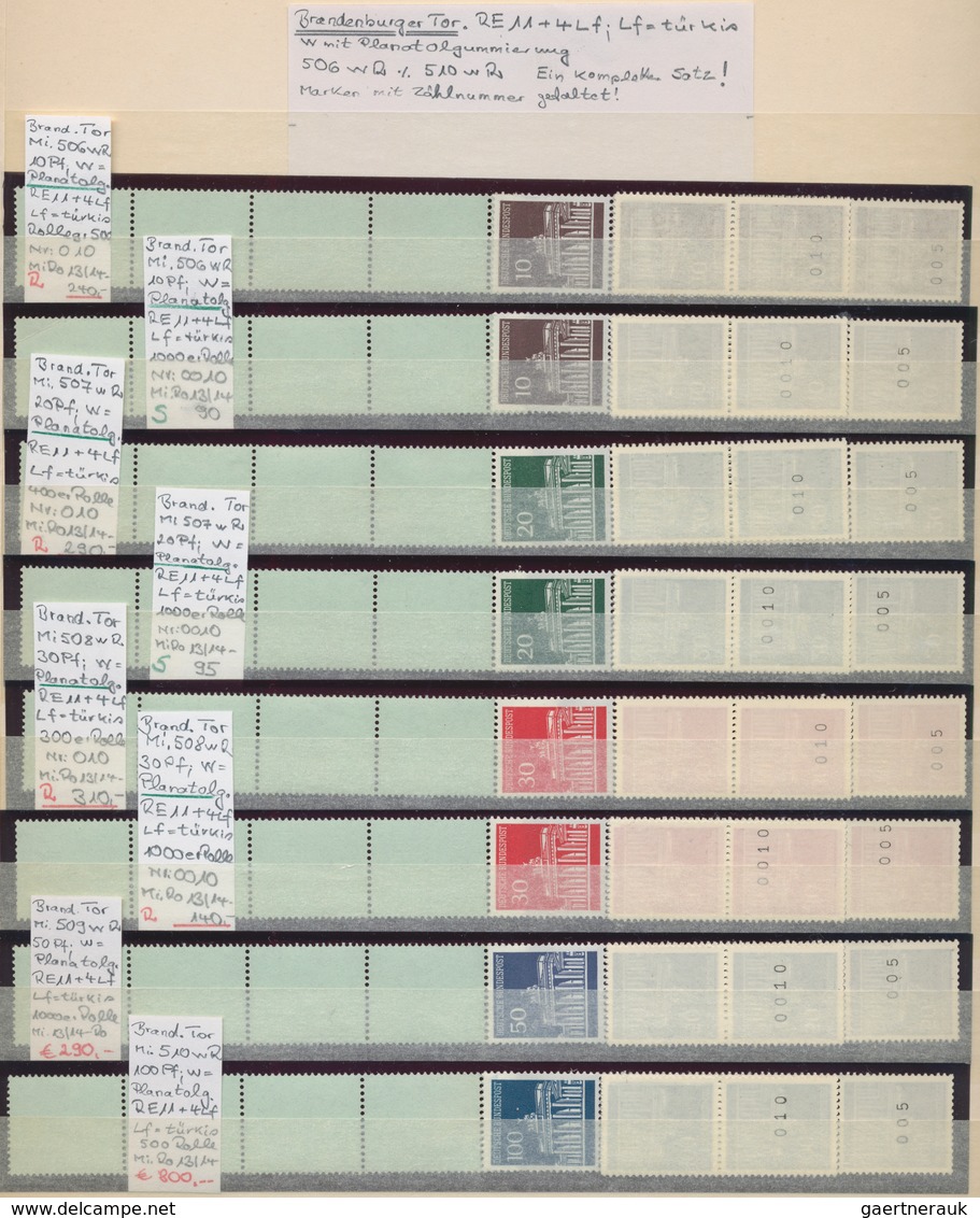 Bundesrepublik - Rollenmarken: 1956/2000 (ca.), umfassender postfrischer Spezial-Sammlungsbestand im