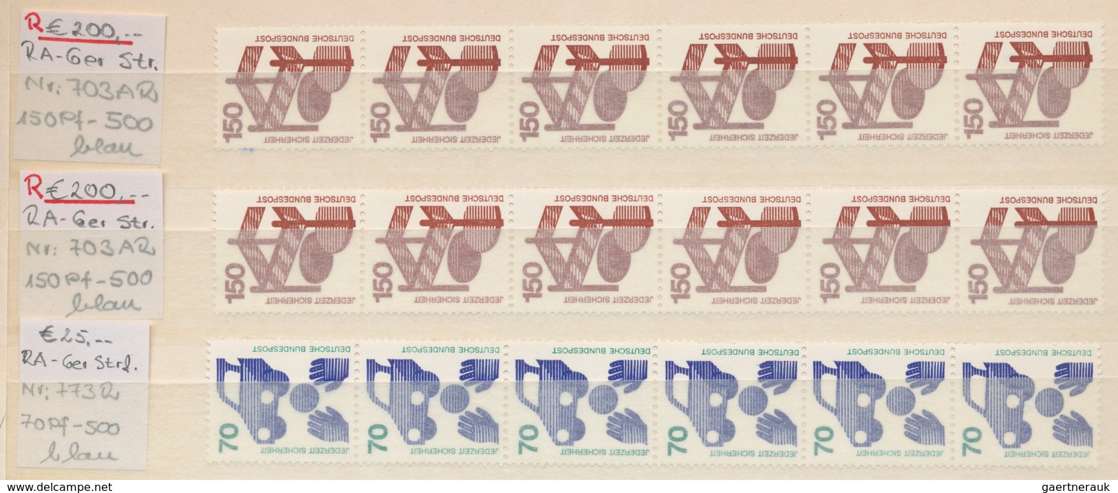 Bundesrepublik - Rollenmarken: 1956/2000 (ca.), umfassender postfrischer Spezial-Sammlungsbestand im