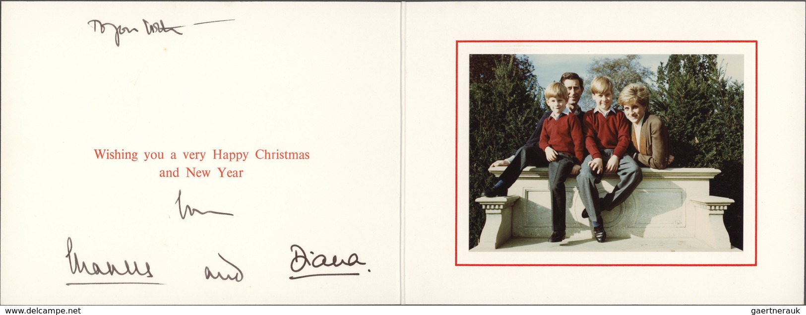 Autographen: ROYAL FAMILY: 1965/1988, Group Of Three Christmas Cards (slight Marks) With Original Si - Autres & Non Classés