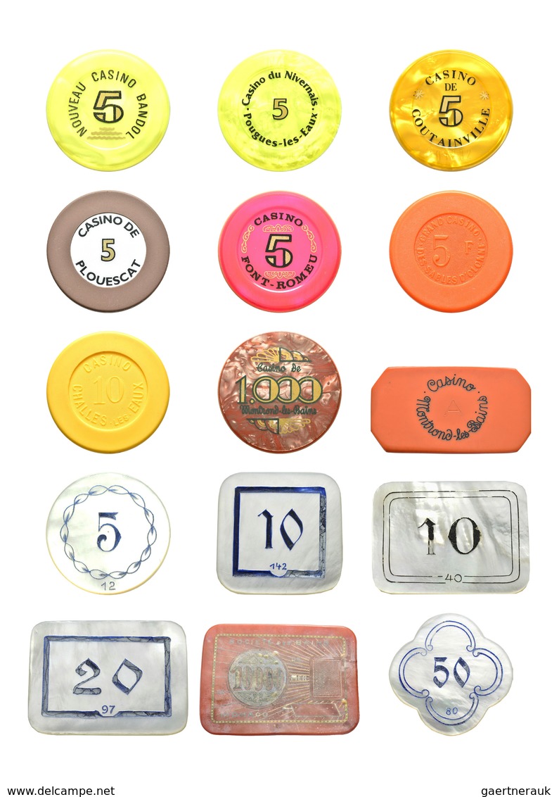 Varia (im Briefmarkenkatalog): Jetons, umfangreiche, internationale Sammlung mit mehr als 2.400 vers