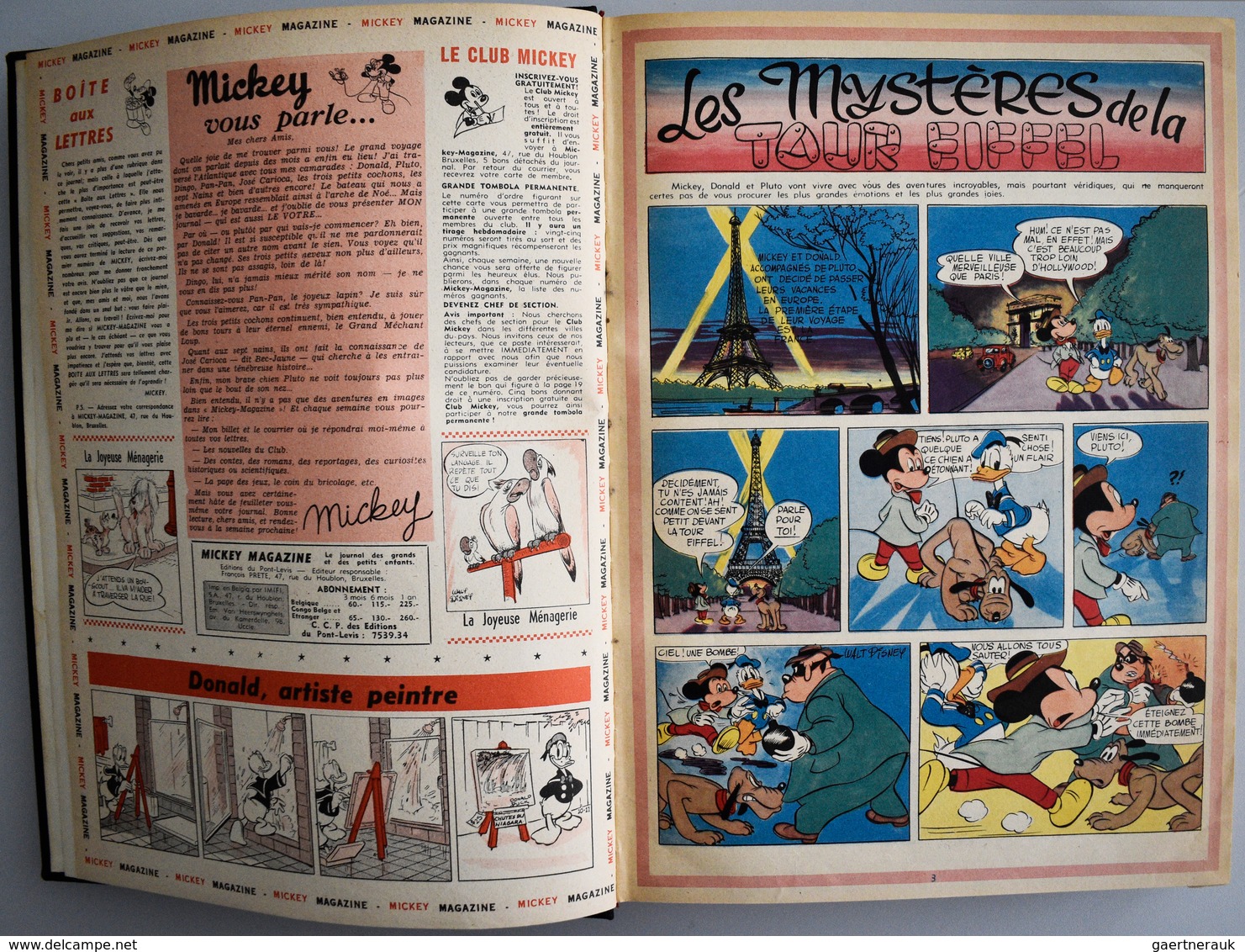Varia (im Briefmarkenkatalog): COMICS: 4 Bände Mickey Maus 50er Jahre (I, Ia, II, IIa) in Französchi
