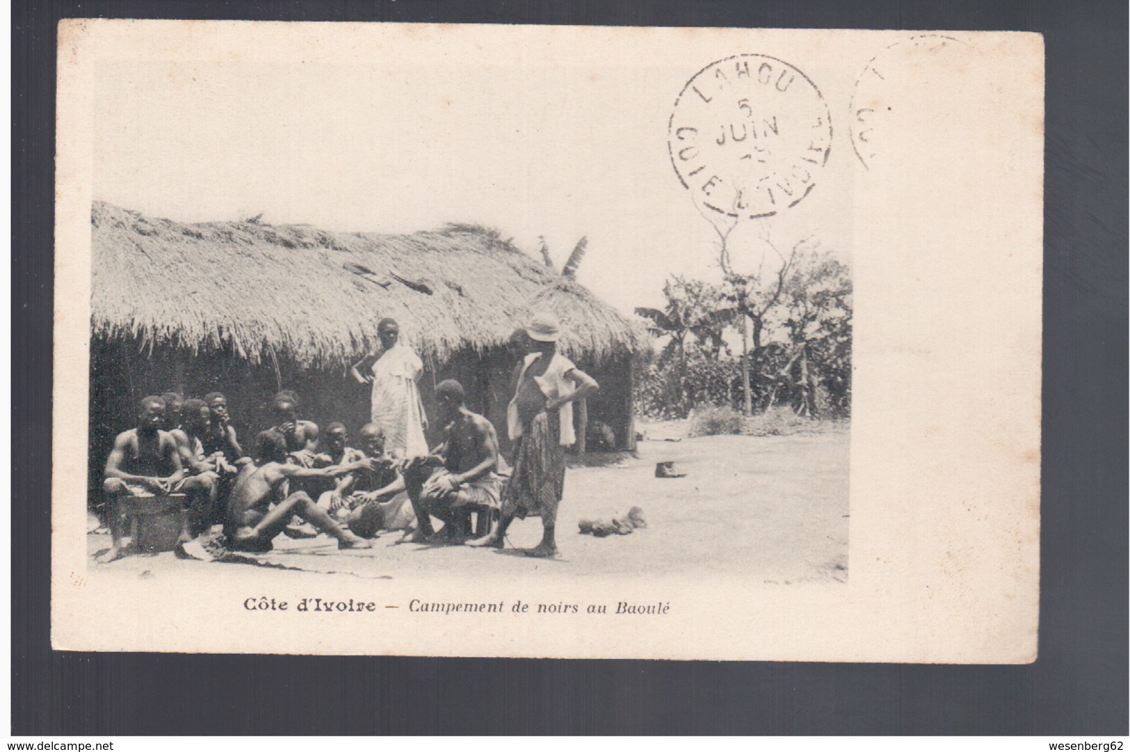 Cote D'Ivoire Campement De Noirs Au Baoulé Ca 1905 Old Postcard - Côte-d'Ivoire