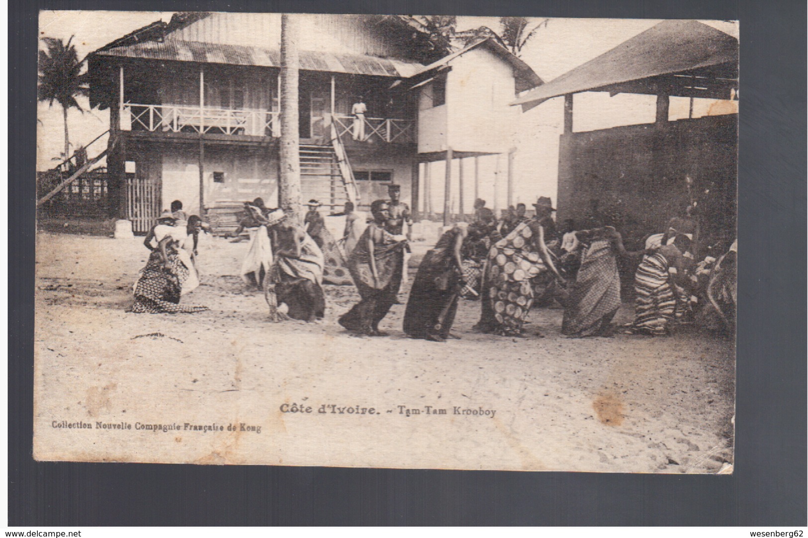 Cote D'Ivoire Tam-Tam Krooboy 1929 Old Postcard - Côte-d'Ivoire