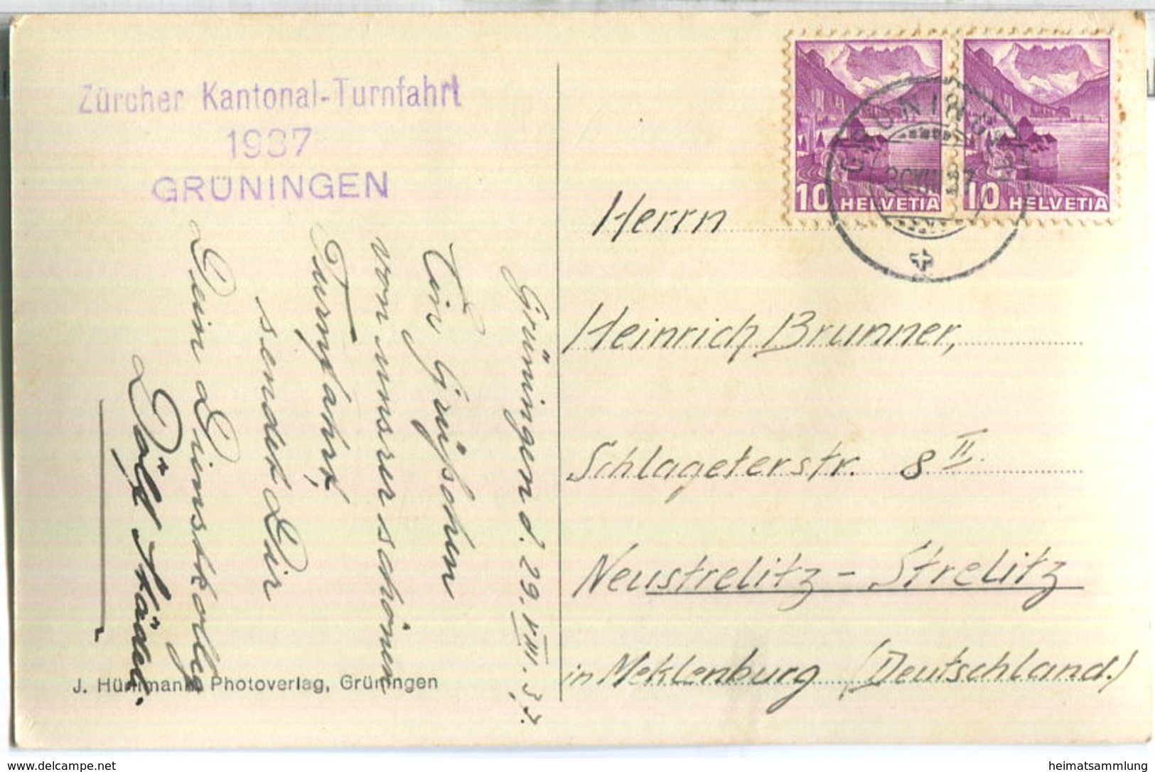 Grüningen - Foto-Ansichtskarte - Verlag J. Hürlimann Grüningen - Grüningen