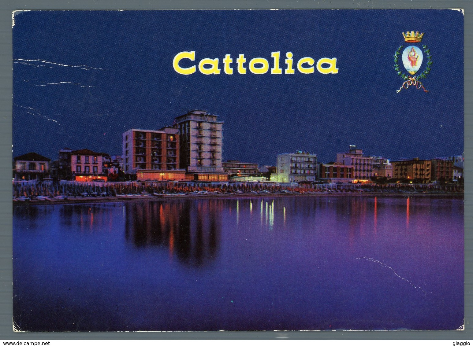 °°° Cartolina - Cattolica Notturno Viaggiata °°° - Rimini