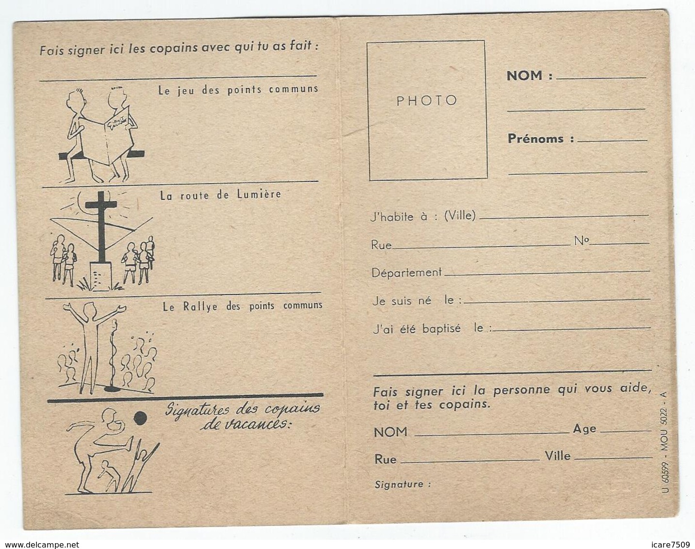 SCOUTISME ? - Carte De Compagnon "Coeurs Vaillants - Documents Historiques