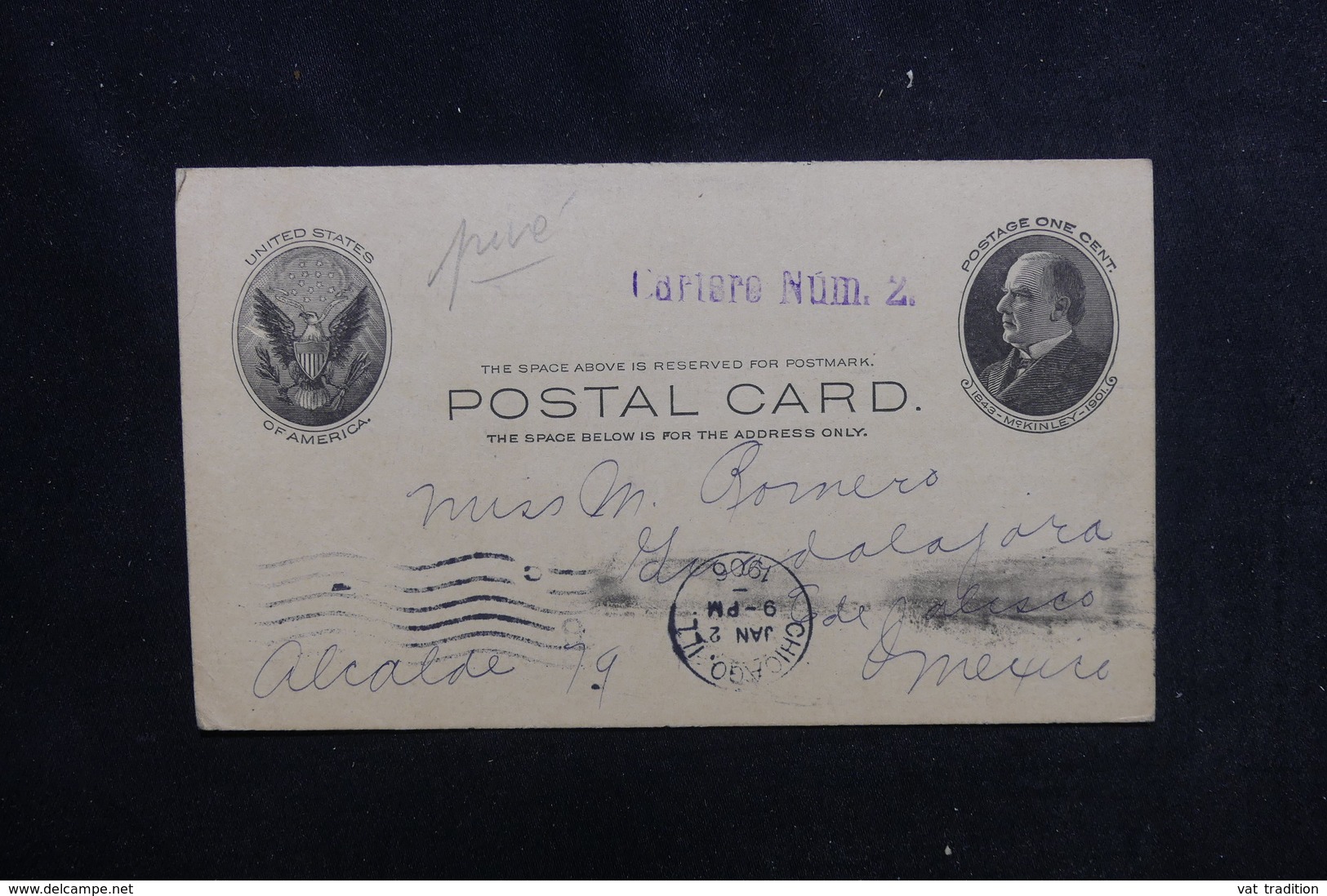 ETATS UNIS - Entier Postal Commercial ( Repiquage Au Verso ) De Chicago Pour Guadalajara En 1906 - L 52410 - 1901-20