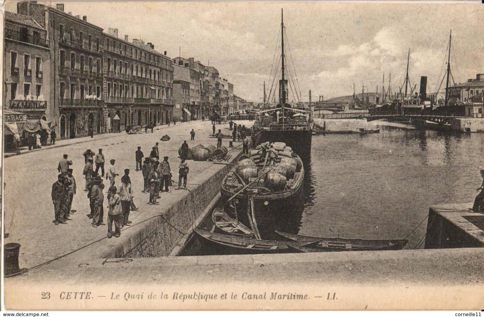 34 - CETTE - LE QUAI DE LA RÉPUBLIQUE ET LE CANAL MARITIME - Sete (Cette)