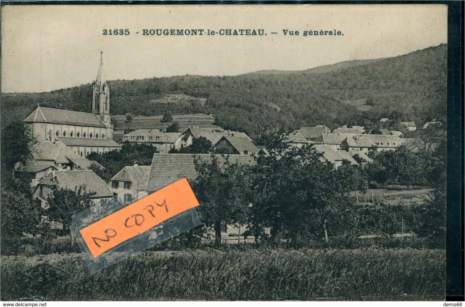 Rougemont Le Château CPA 90 Territoire De Belfort  Vue Générale Carte Rare ( Angle Du Cliché) C Lardier Besançon - Rougemont-le-Château