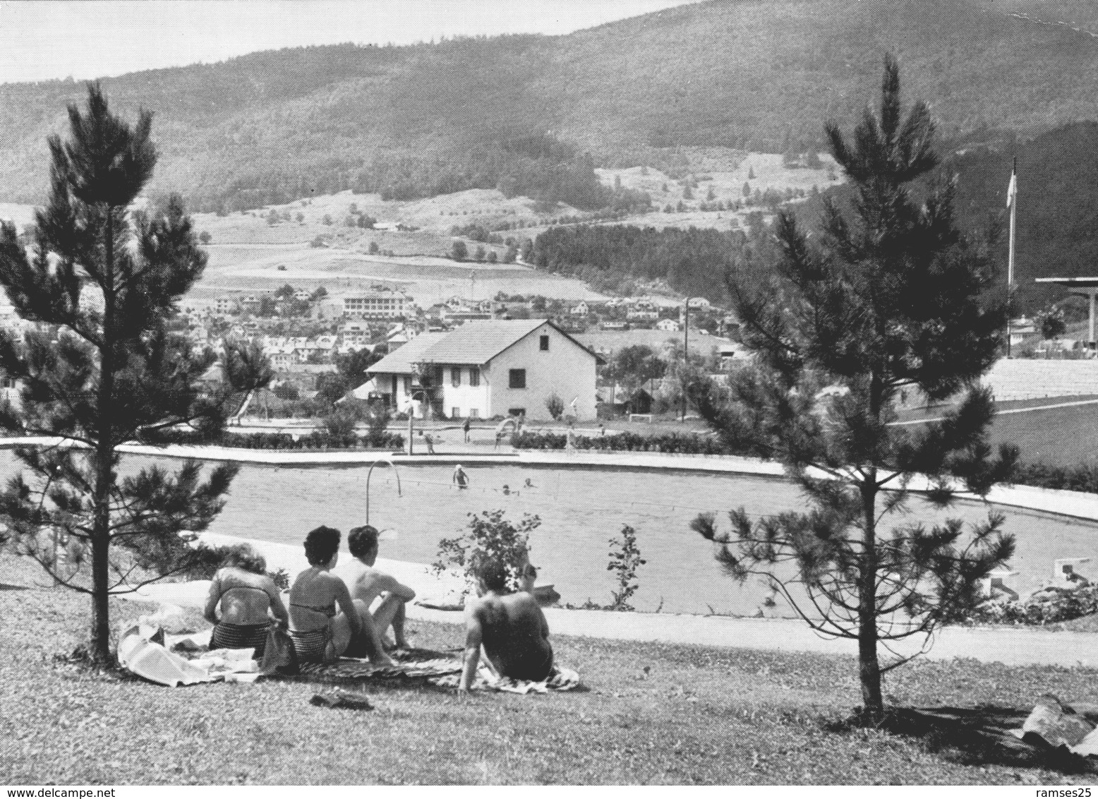 (135) CPSM  Moutier Piscine Municipale  (Bon Etat) - Moutier