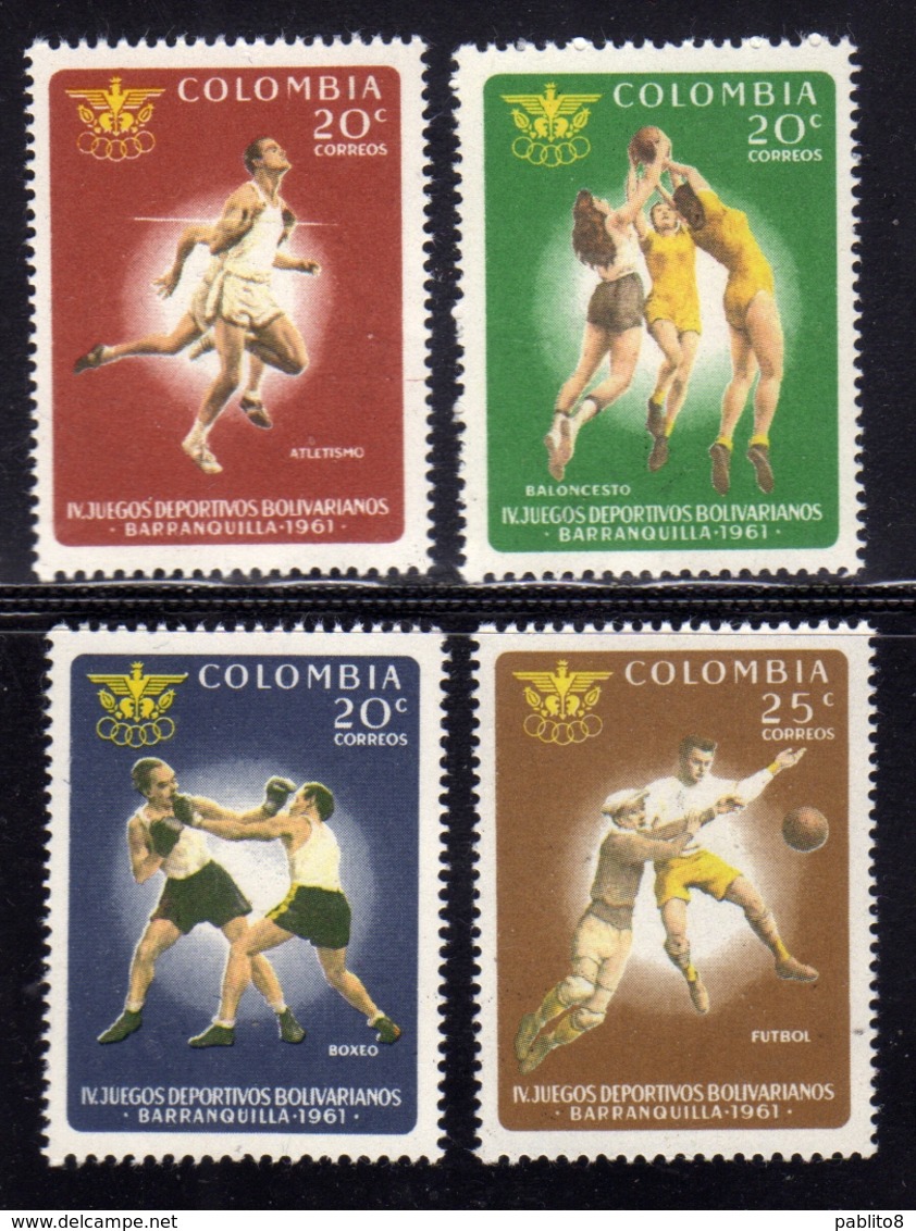 COLOMBIA 1961 BOLIVARIAN GAMES BARANQUILLA COMPLETE ORDINARY SET SERIE COMPLETA ORDINARIA MNH - Colombia