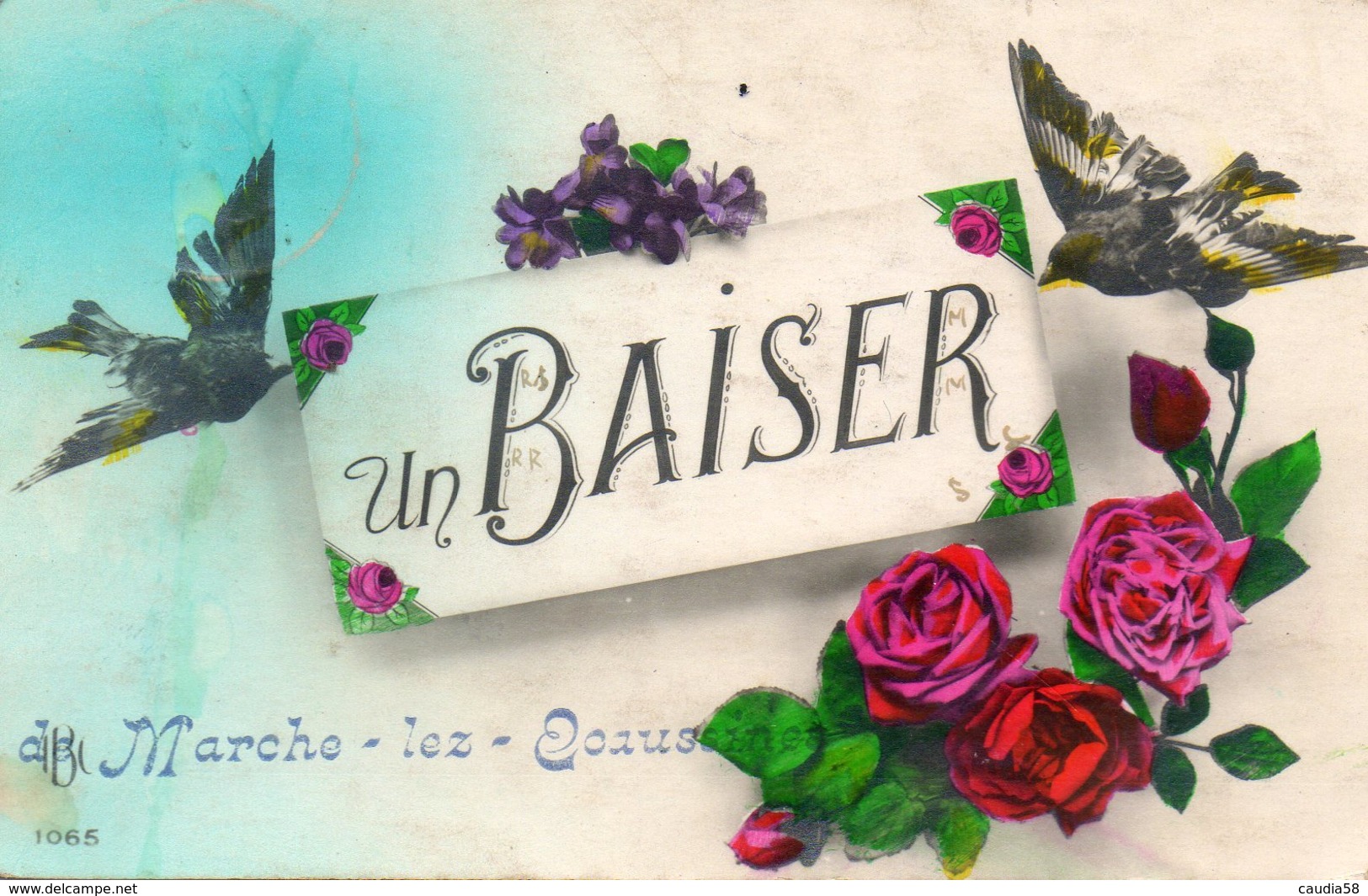 Un Baiser De Marche-lez-Ecaussines, Fleurs, Oiseaux. - Ecaussinnes