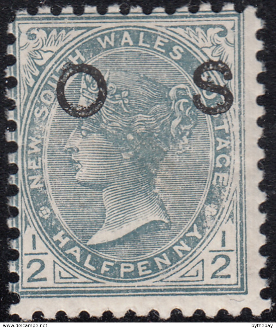 New South Wales 1892 MH Sc O38 OS On 1/2p Victoria - Nuevos