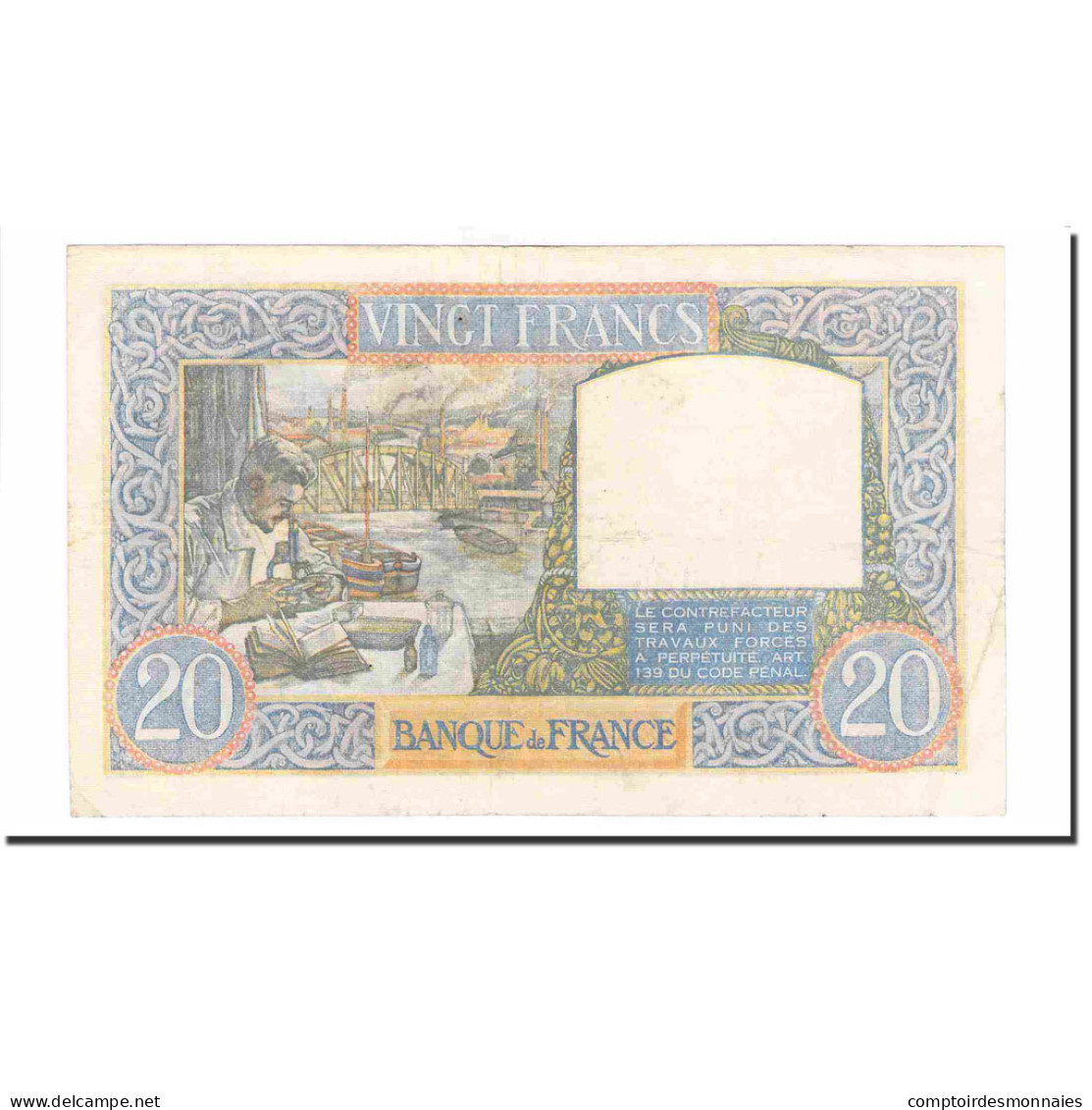 France, 20 Francs, Science Et Travail, 1939, 1939-12-07, TTB, Fayette:12.01 - 20 F 1939-1942 ''Science Et Travail''