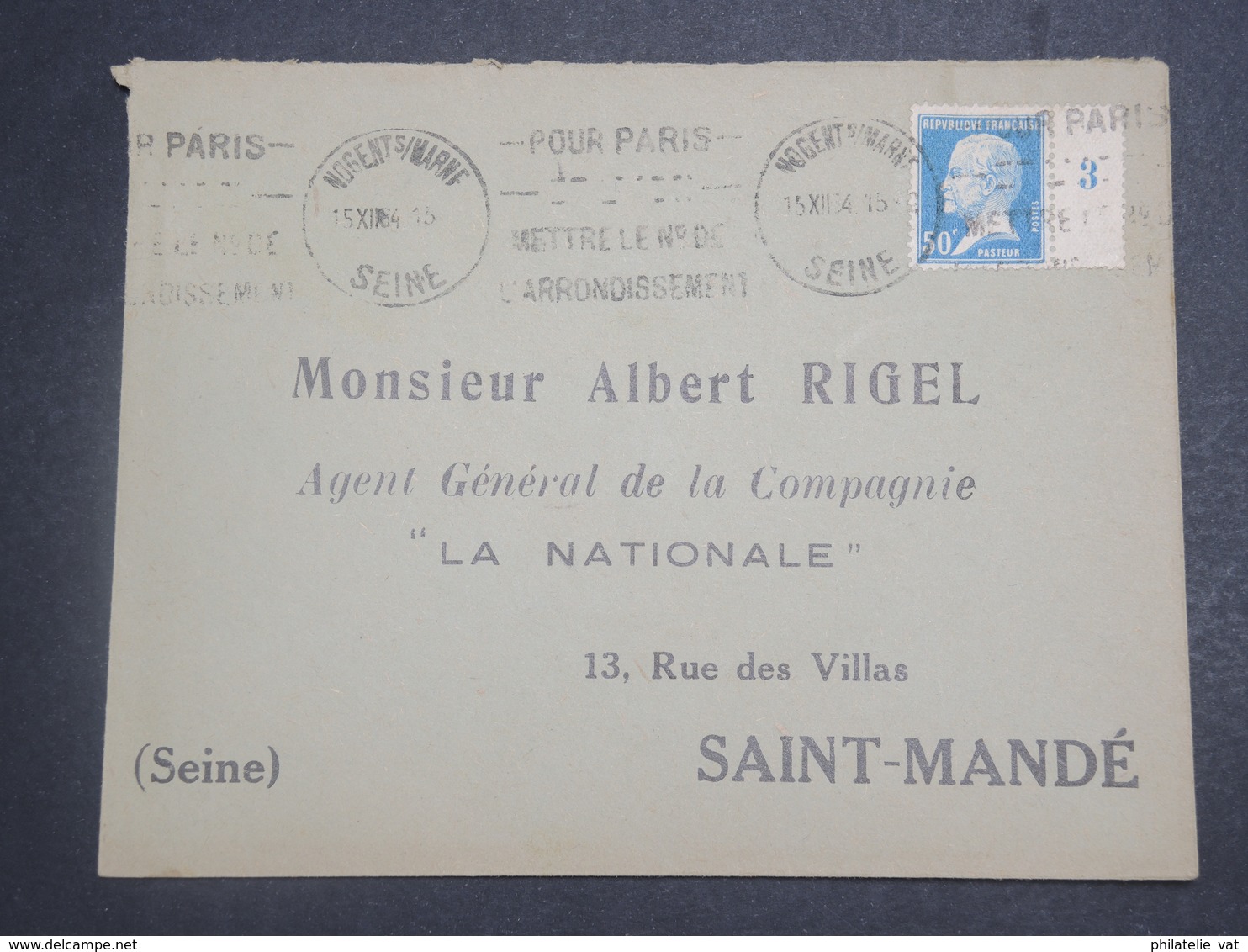 FRANCE - Enveloppe à étudier Avec Timbre(s) Au Type Pasteur - Découverte à Faire - P 22650 - 1922-26 Pasteur