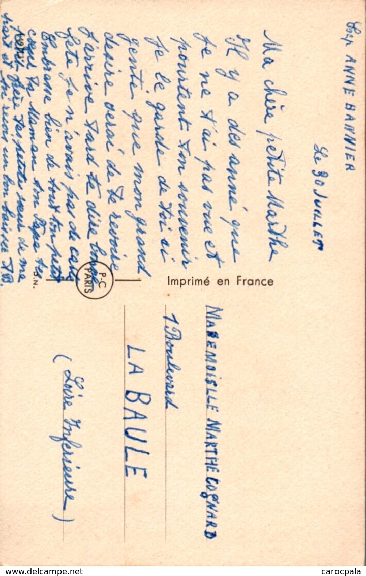 Carte Vers 1940 Signée Vincent : Fillette à La Corde à Sauter - Vincent P.