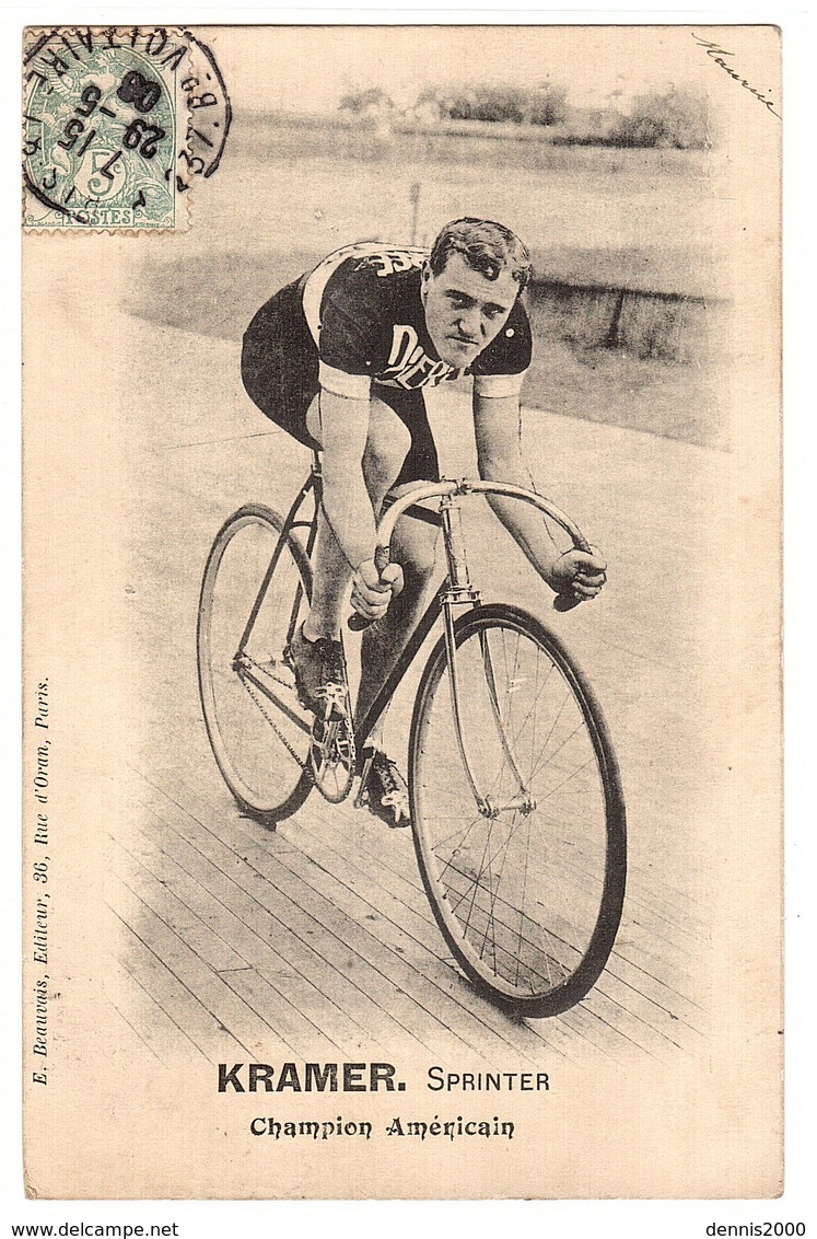 LES SPORTS - CYCLISME - KRAMER, SPRINTER - Champion Américain - Ed. E. Beauvais, Paris - Ciclismo