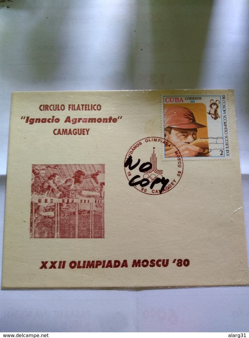 Moscow 80 Moscú 80 Olympics Postmark 19 Jul 80 Círculo Ignacio Agramonte - Sommer 1980: Moskau