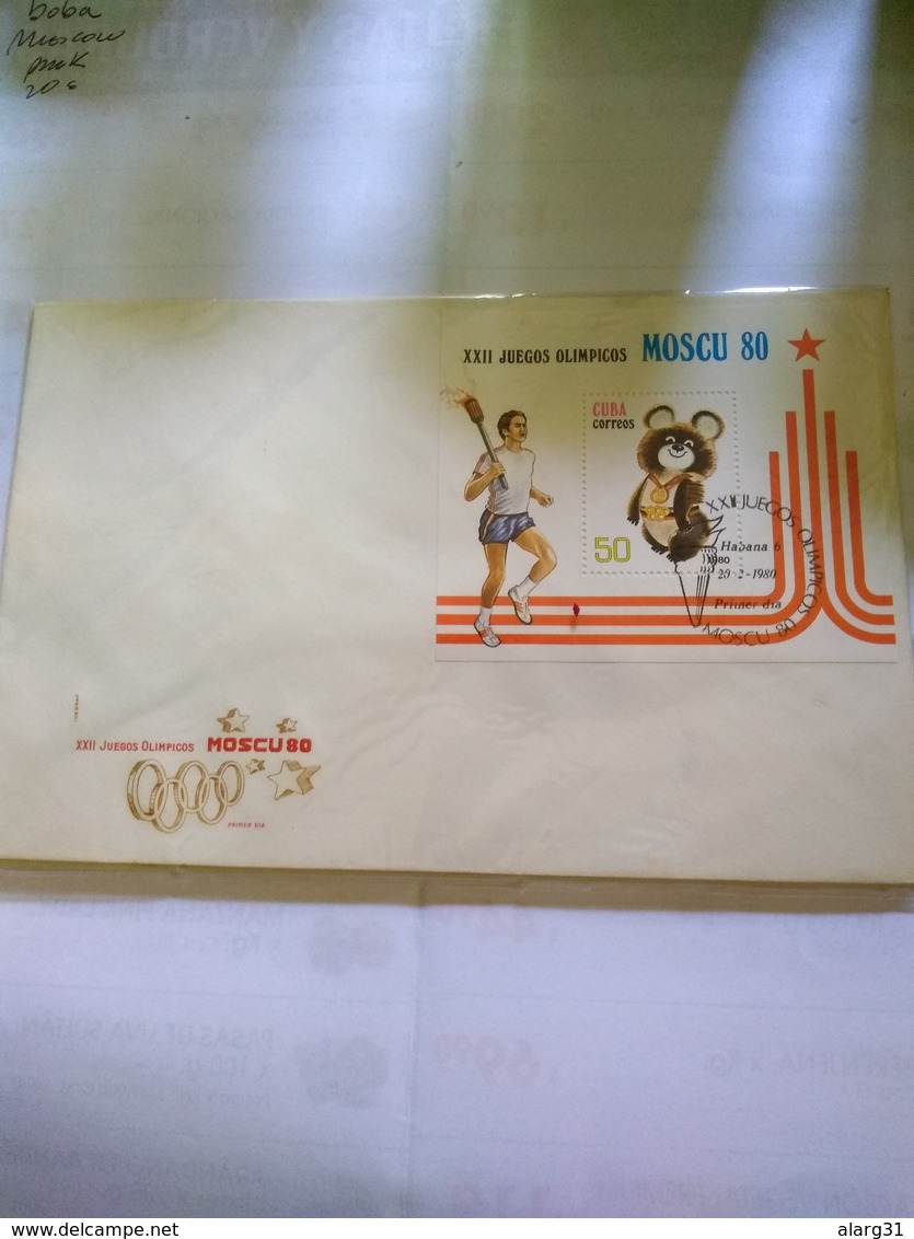 Moscow 80 Moscu 80 Olimpics Fdc Souv Sheet Issued 20 Feb 1980 - Estate 1980: Mosca