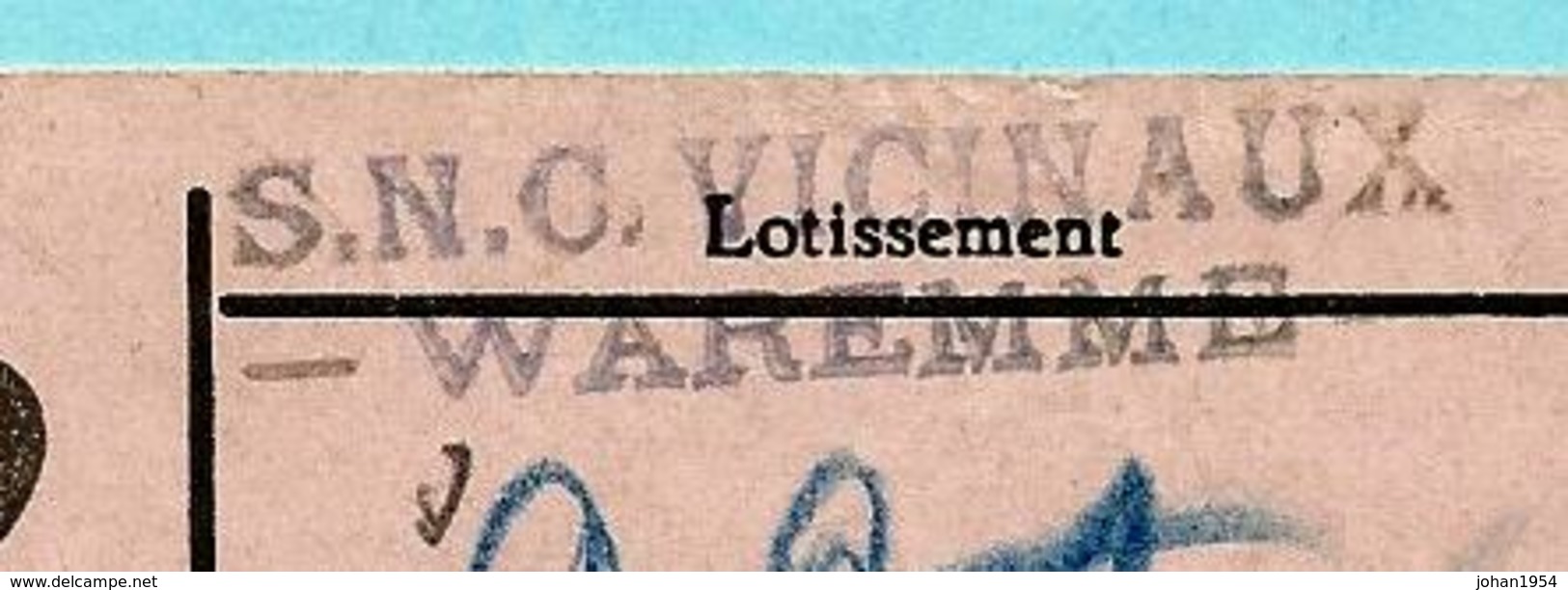 Spoorwegdoc. + SNC VICINAUX WAREMME, Afst. WAREMME 04/12/1951 Van Oreye Via Vicinal Waremme Naar OOSTENDE - Sonstige & Ohne Zuordnung