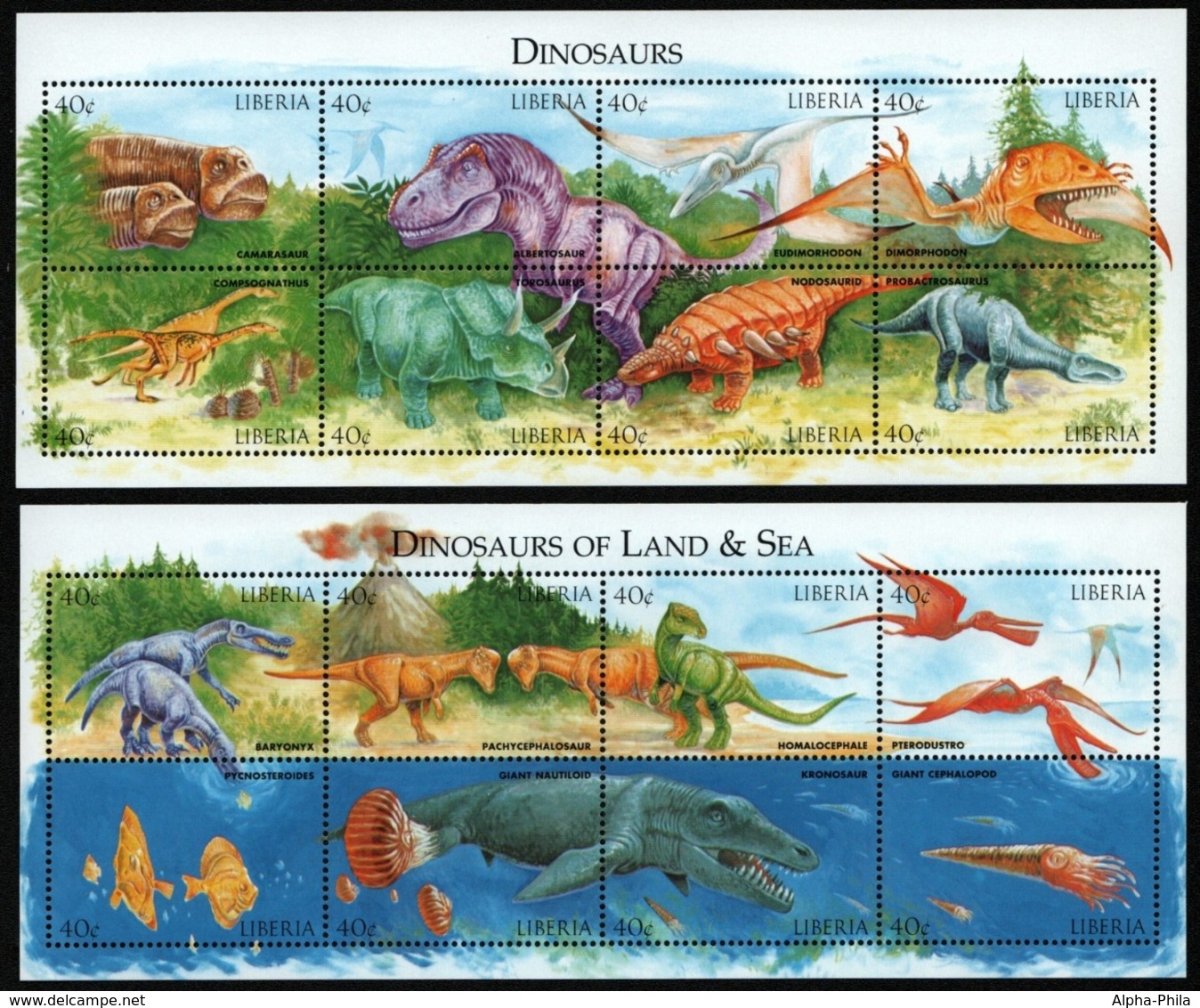 Liberia 1998 - Mi-Nr. 2308-2323 ** - MNH - Prähistorische Tiere - Liberia