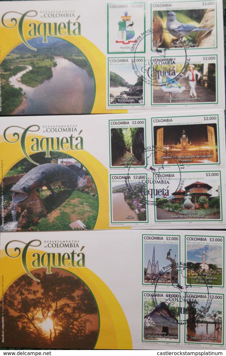 O) 2019 COLOMBIA, CAQUETA DEPARTMENT - DANCE -FOLKLORE -BIRDS - HERITAGE - CULTURAL - ARCHITECTURE - LANDSCAPE, FDC XF - Colombia