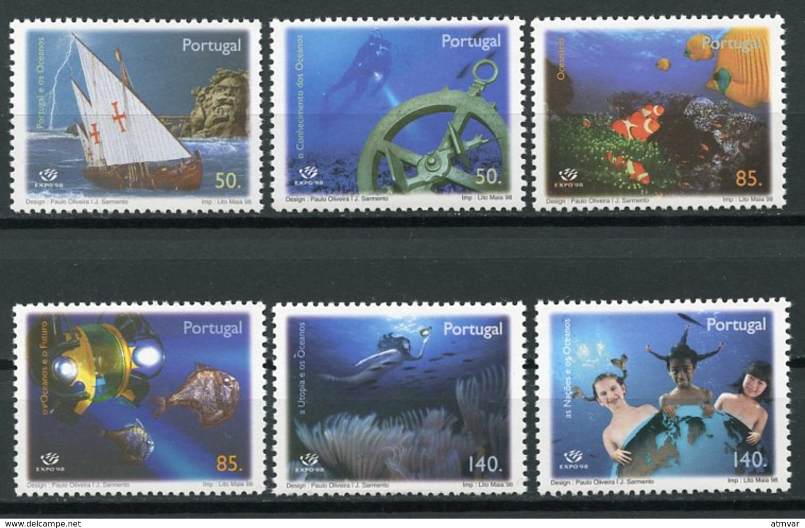 PORTUGAL (1998) - EXPO 98 - Océanos / Oceans, Marine Life, Discoveries, Ship, Vida Marina, Algas, Scientific Submarine - Nuevos