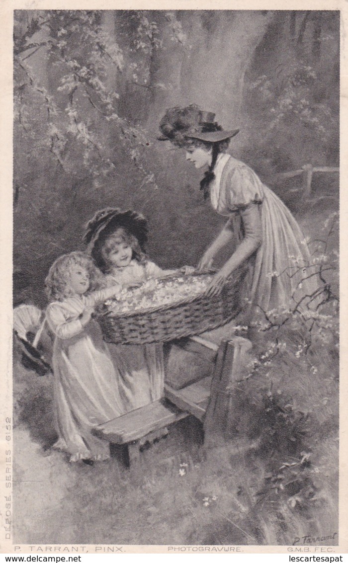 P Tarrant-  Jeune Femme Et Enfants - Photogravure Série 6152  (lot Pat 99) - Frauen