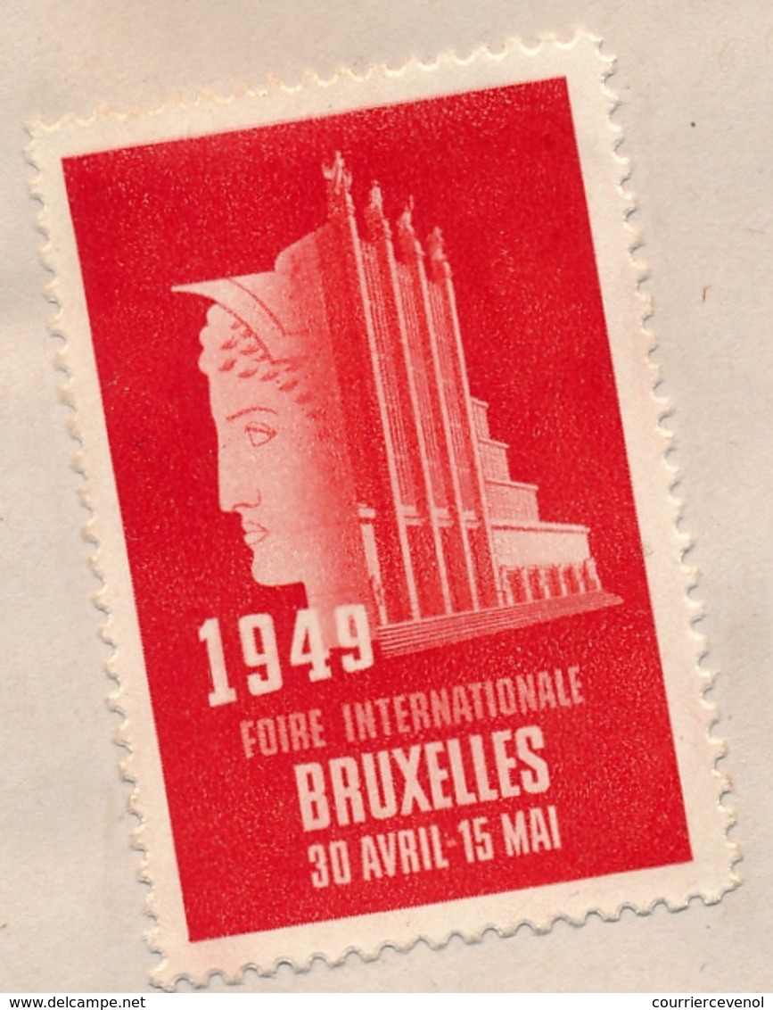 FRANCE - Env Cachet Temporaire "18eme Salon De L'Aéronautique 1949 Paris + Vignettes Foire Internationale Bruxelles 1949 - Briefe U. Dokumente