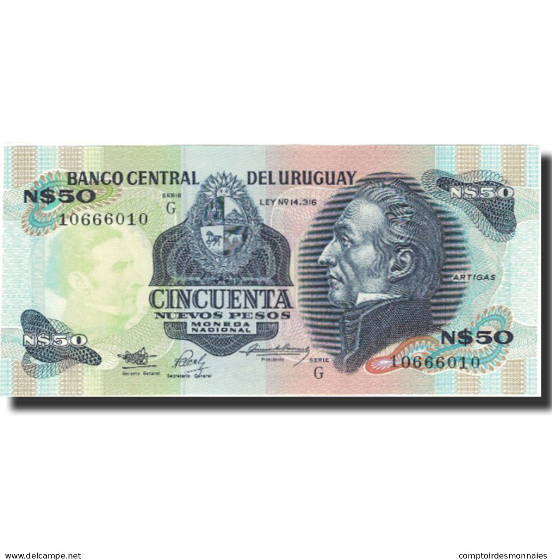 Billet, Uruguay, 50 Nuevos Pesos, Undated (1978-87), KM:61a, NEUF - Uruguay