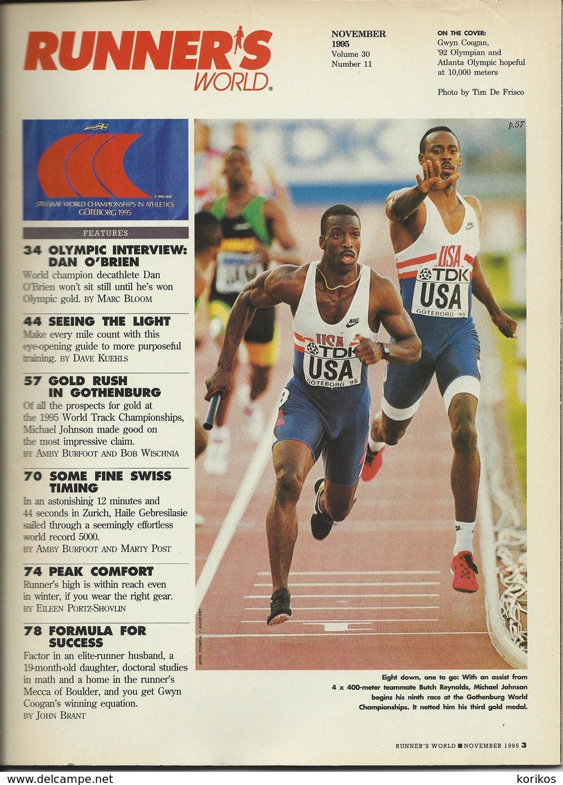 RUNNERS WORLD - RUNNER’S WORLD MAGAZINE - US EDITION - NOVEMBER 1995 – ATHLETICS - TRACK AND FIELD - 1950-Heden