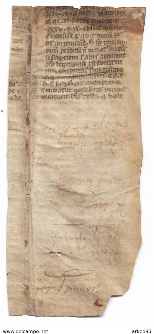 Fragment De Page Médiévale Manuscrite Sur Parchemin, 13-14e - Manuscrits