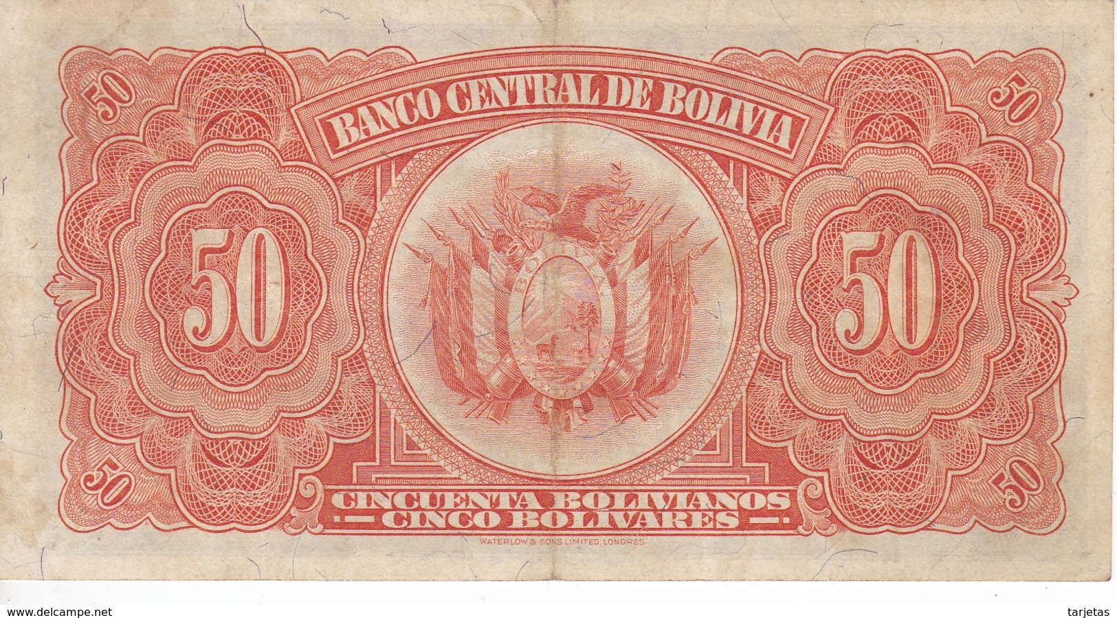 BILLETE DE BOLIVIA DE 50 BOLIVIANOS DEL AÑO 1928  SERIE Q1 EN CALIDAD EBC (XF) (BANKNOTE) - Bolivia