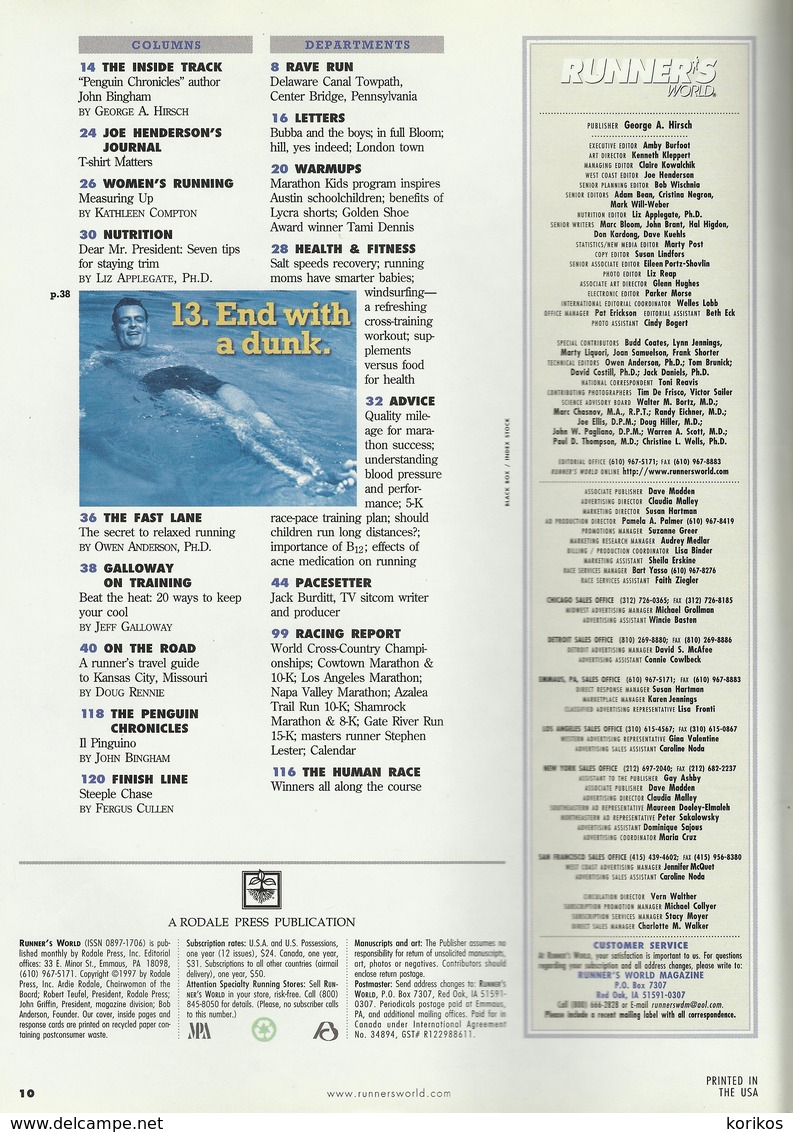 RUNNERS WORLD - RUNNER’S WORLD MAGAZINE - US EDITION - JUNE 1997 – ATHLETICS - TRACK AND FIELD - 1950-Hoy