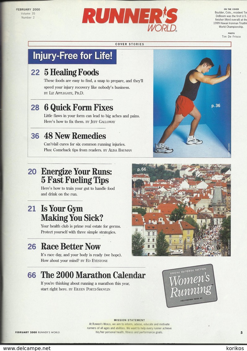 RUNNERS WORLD - RUNNER’S WORLD MAGAZINE - US EDITION – FEBRUARY 2000 – ATHLETICS - TRACK AND FIELD - 1950-Aujourd'hui