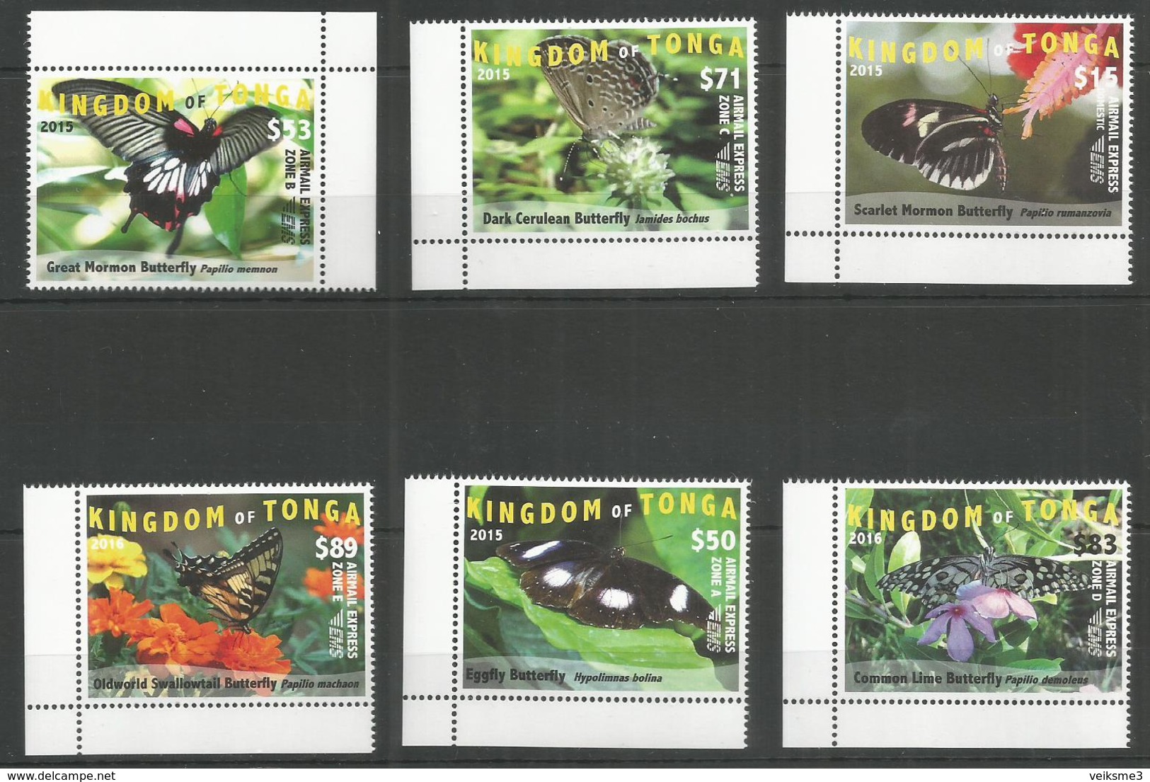 KINGDOM OF TONGA - MNH - Animals - Insects - Butterflies 2015 - 2016 - Butterflies