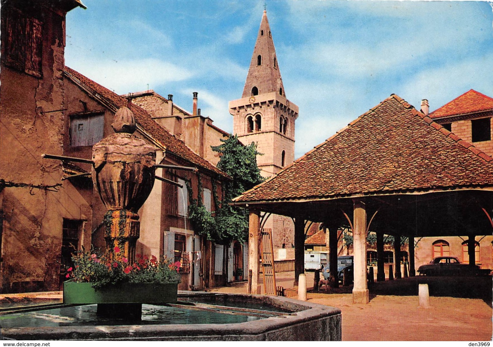 MENS - La Pittoresque Place De L'Eglise - Fontaine - Halles - Philatélie Cachet En Pointillés Treminis - Mens