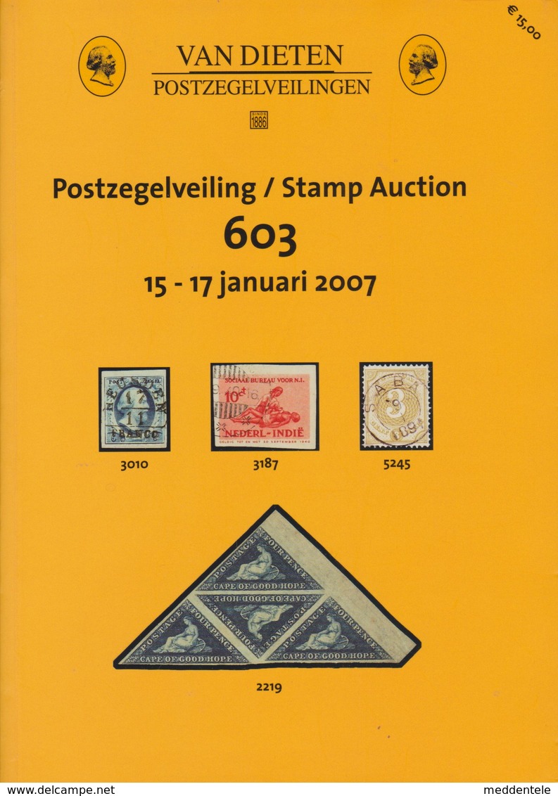 VAN DIETEN AUCTION CATALOG 603 January 2007 See Index 262 Pages Condition "like New" - Catalogi Van Veilinghuizen