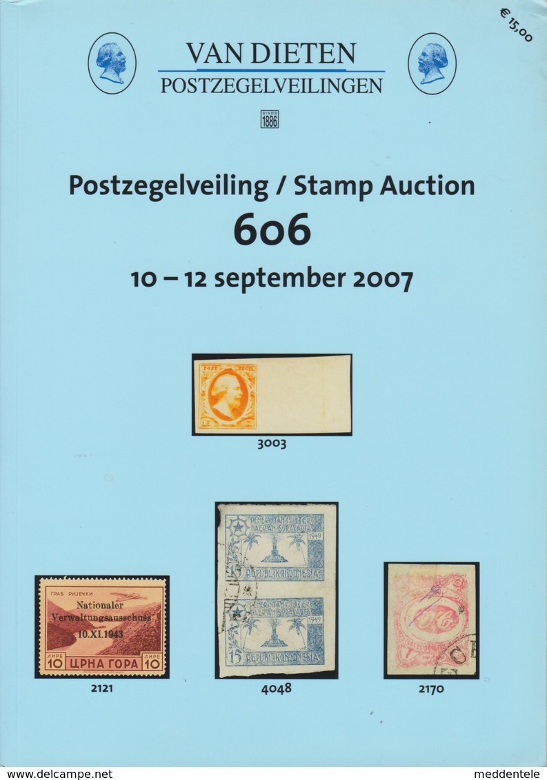 VAN DIETEN AUCTION CATALOG 606 September  2007 See Index Of Lots 264 Pages  Condition "like New" Softback - Catalogues De Maisons De Vente