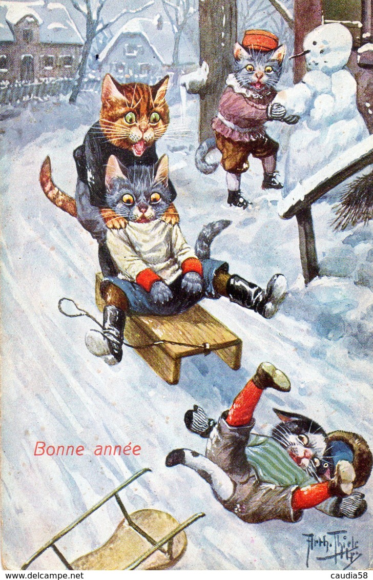 Bonne Année, Chats De Arth.Thiele. - Chats