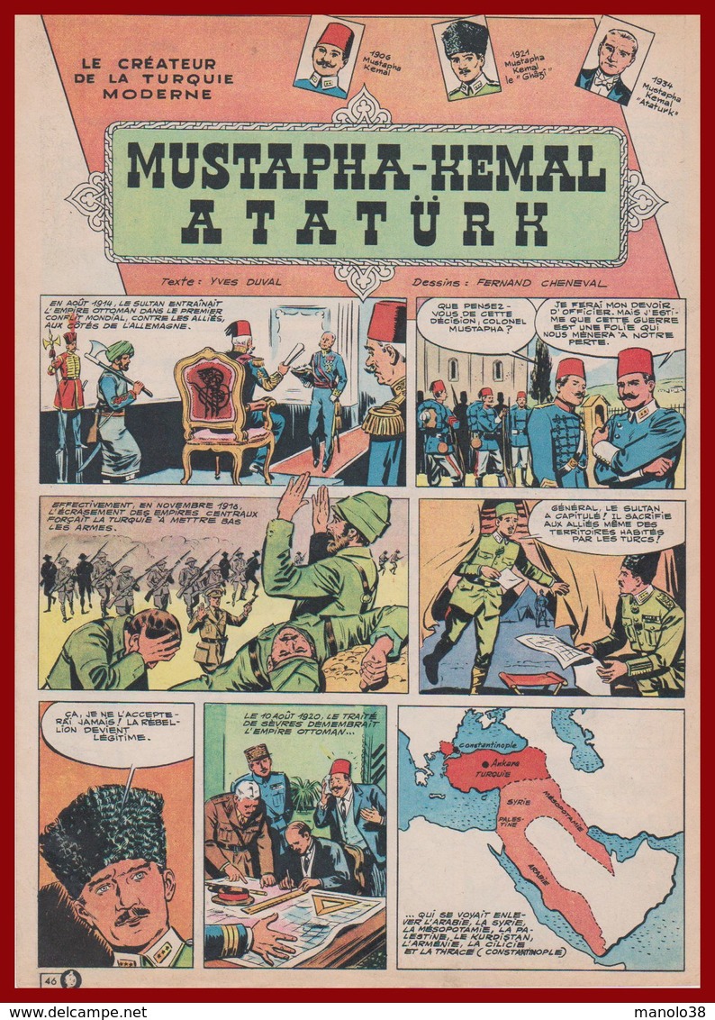 Mustapha Kemal Ataturk. Le Créateur De La Turquie Moderne. Bande Dessinée De 1964. Histoire Vraie. - Documents Historiques