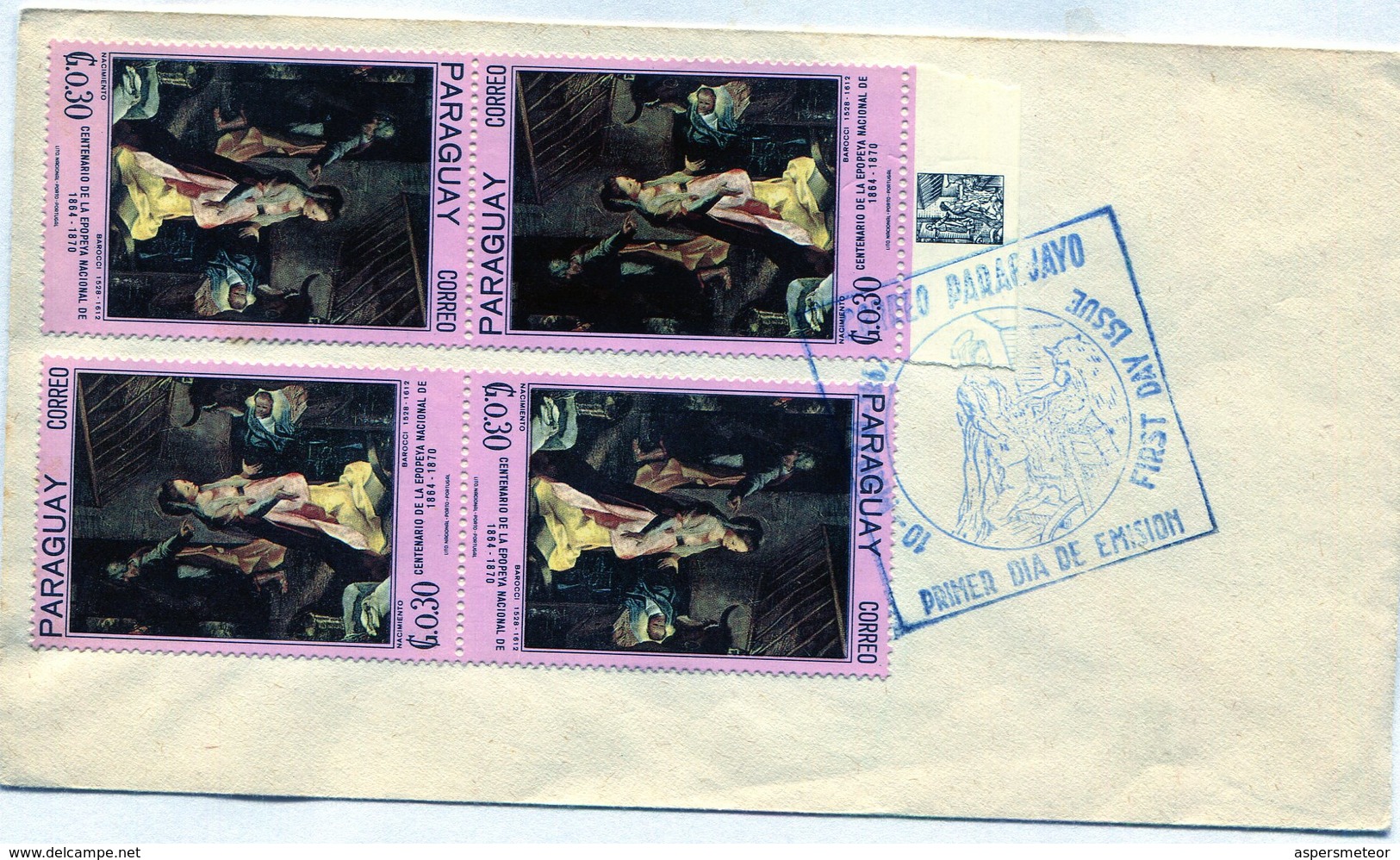 PARAGUAY 1967 FDC CENTENARIO DE LA EPOPEYA NACIONAL - NTVG. - Paraguay