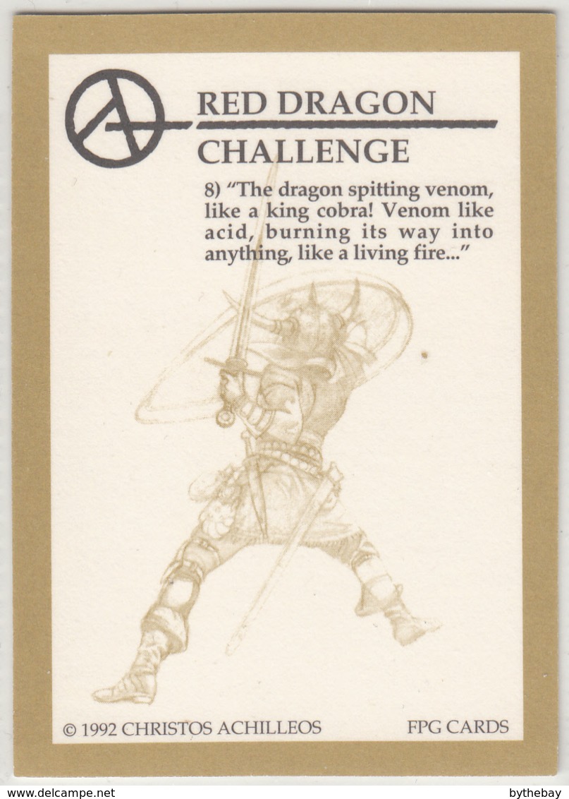 Christos Achilleos 1992 #8 Red Dragon Challenge FPG Cards - Other & Unclassified