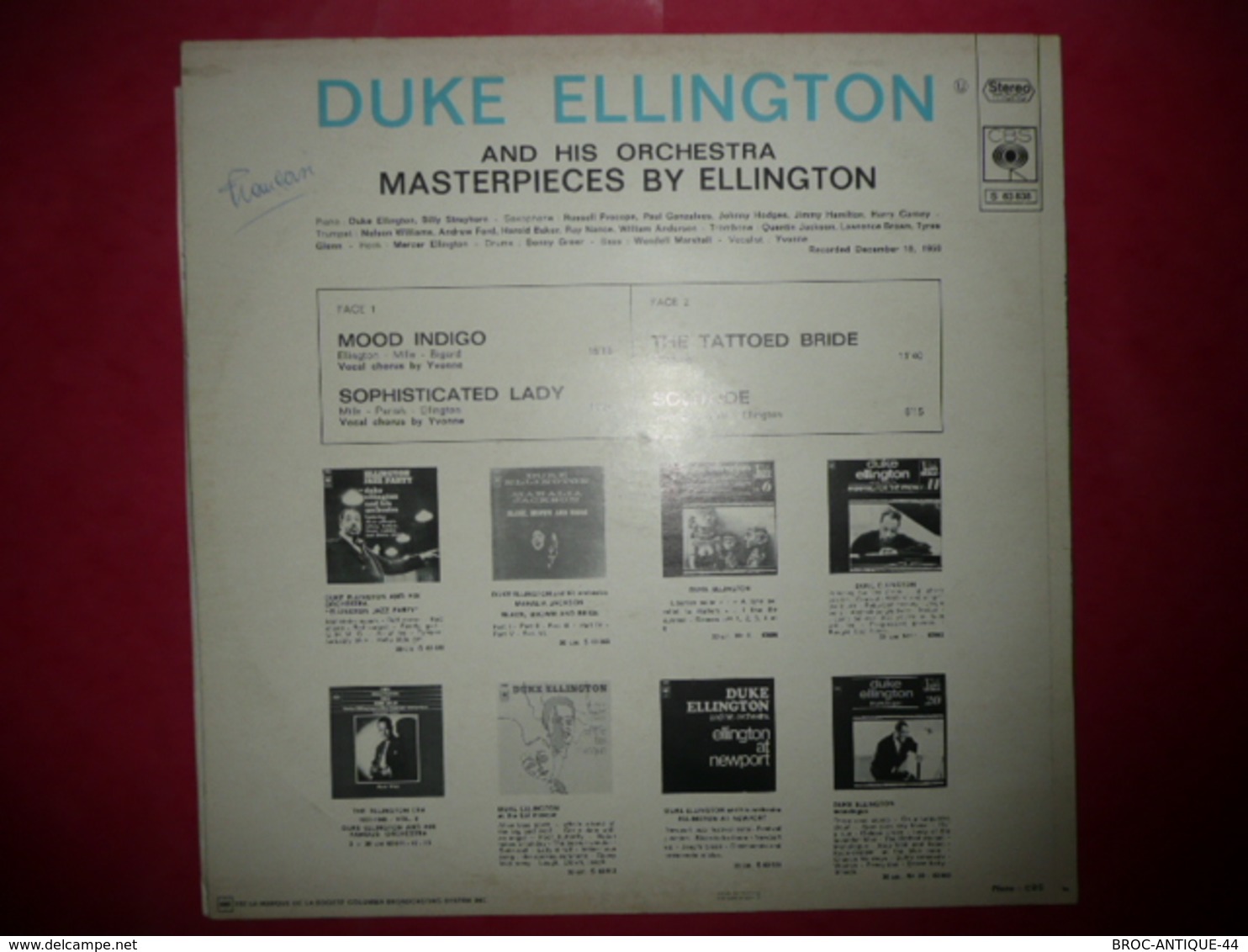 LP N°2092 - DUKE ELLINGTON - REF : S63838 - DISQUE EPAIS - Jazz