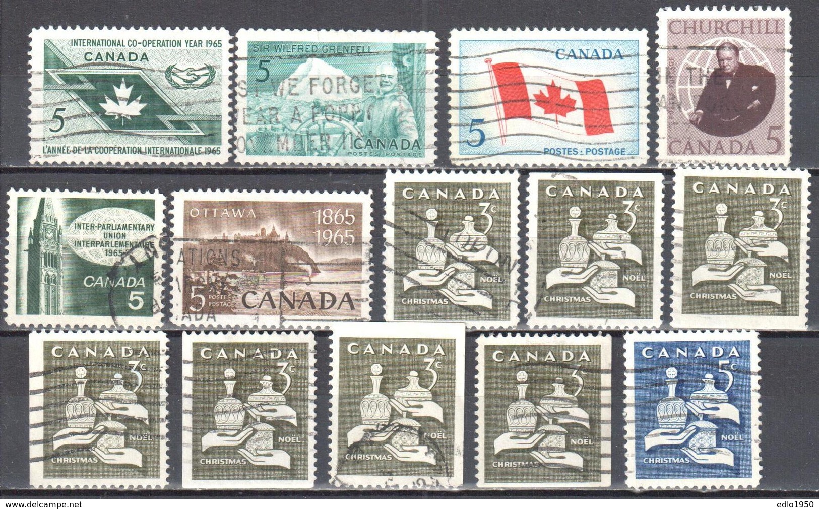 Canada 1965 - Year Set - Mi.381-88 - Used Gestempelt - Años Completos