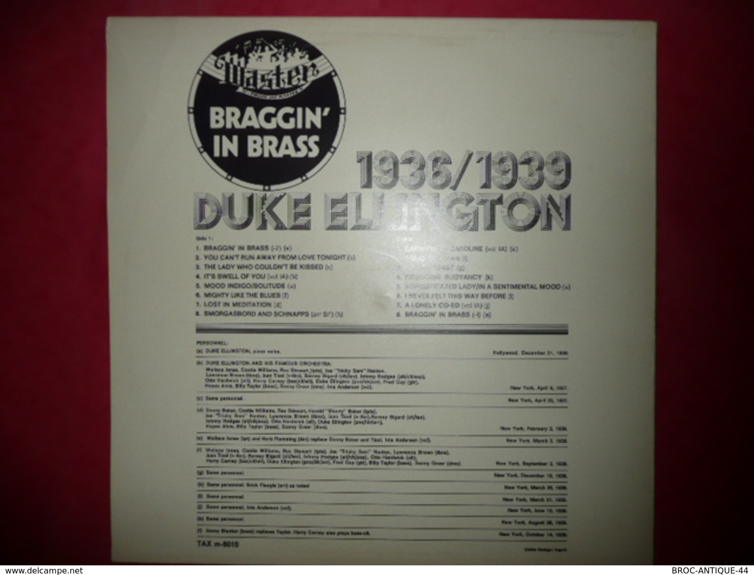 LP N°2093 - DUKE ELLINGTON - REF : TAX M-8010 - VOIR AUSSI MES CD - Jazz