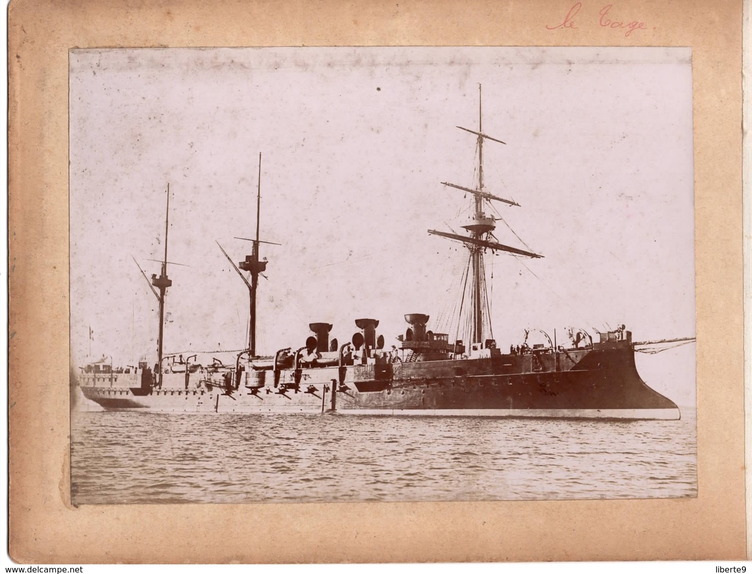 Navire Bateau De Guerre C.1898  LE TAGE Croiseur Cuirassé ? - Marine Nationale - Anciennes (Av. 1900)