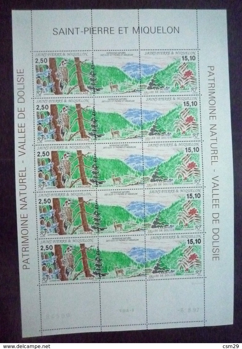 SAINT-PIERRE Et MIQUELON 1992 Feuille Complète N° 568A Neuf** - MNH - Nuovi